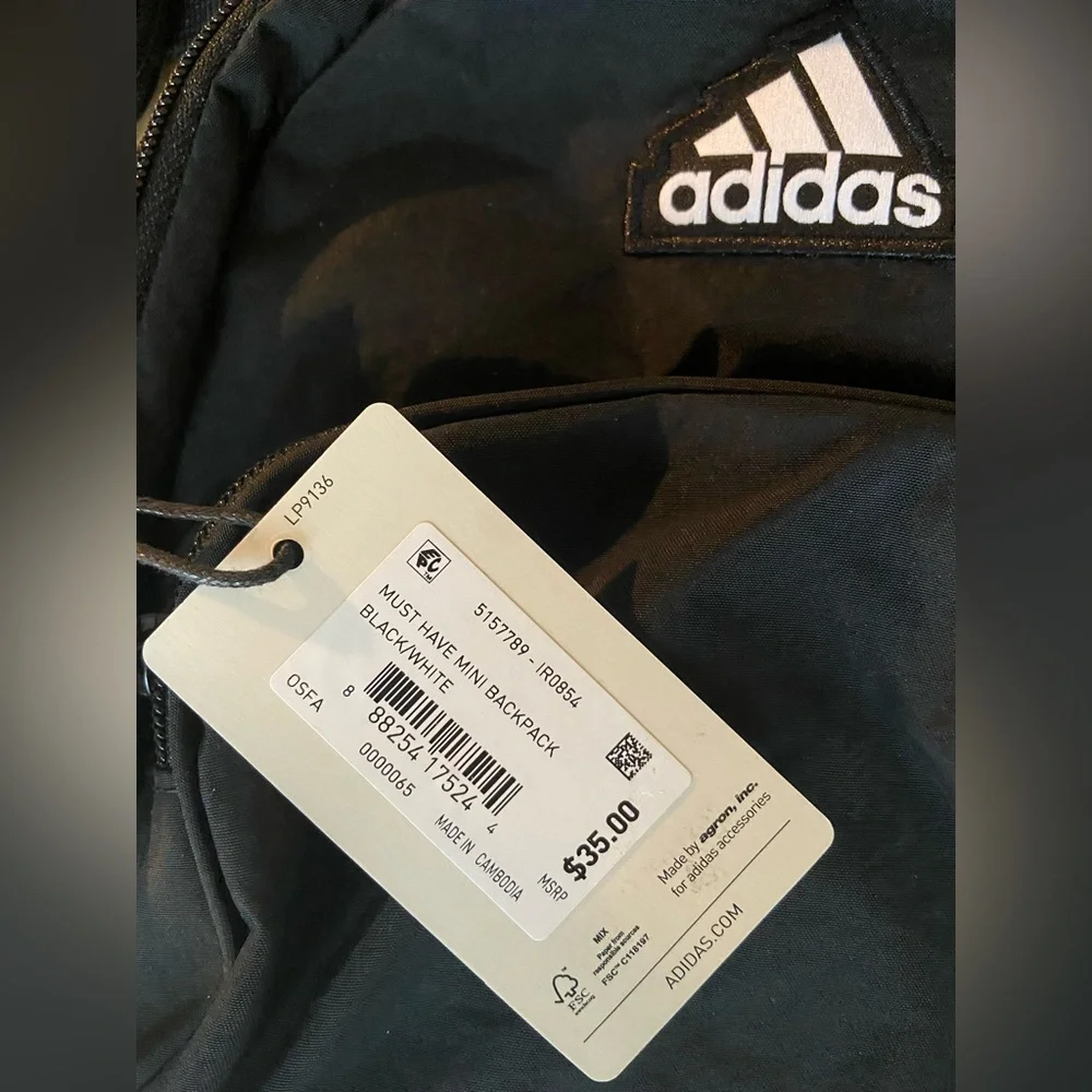ADIDAS MUST HAVE MINI BACKPACK (Black/White) - Picture 4 of 10
